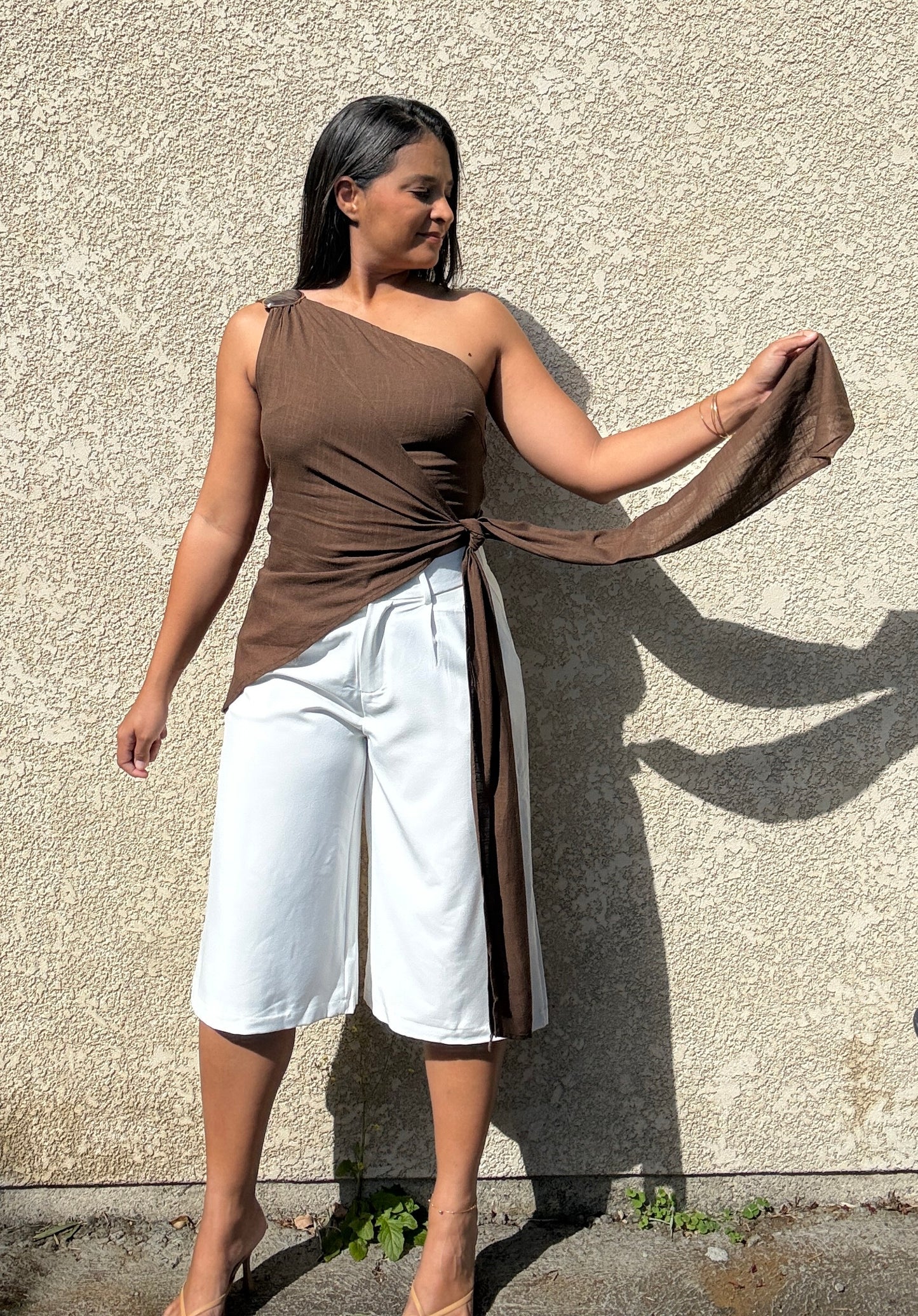 Top Athéna marron