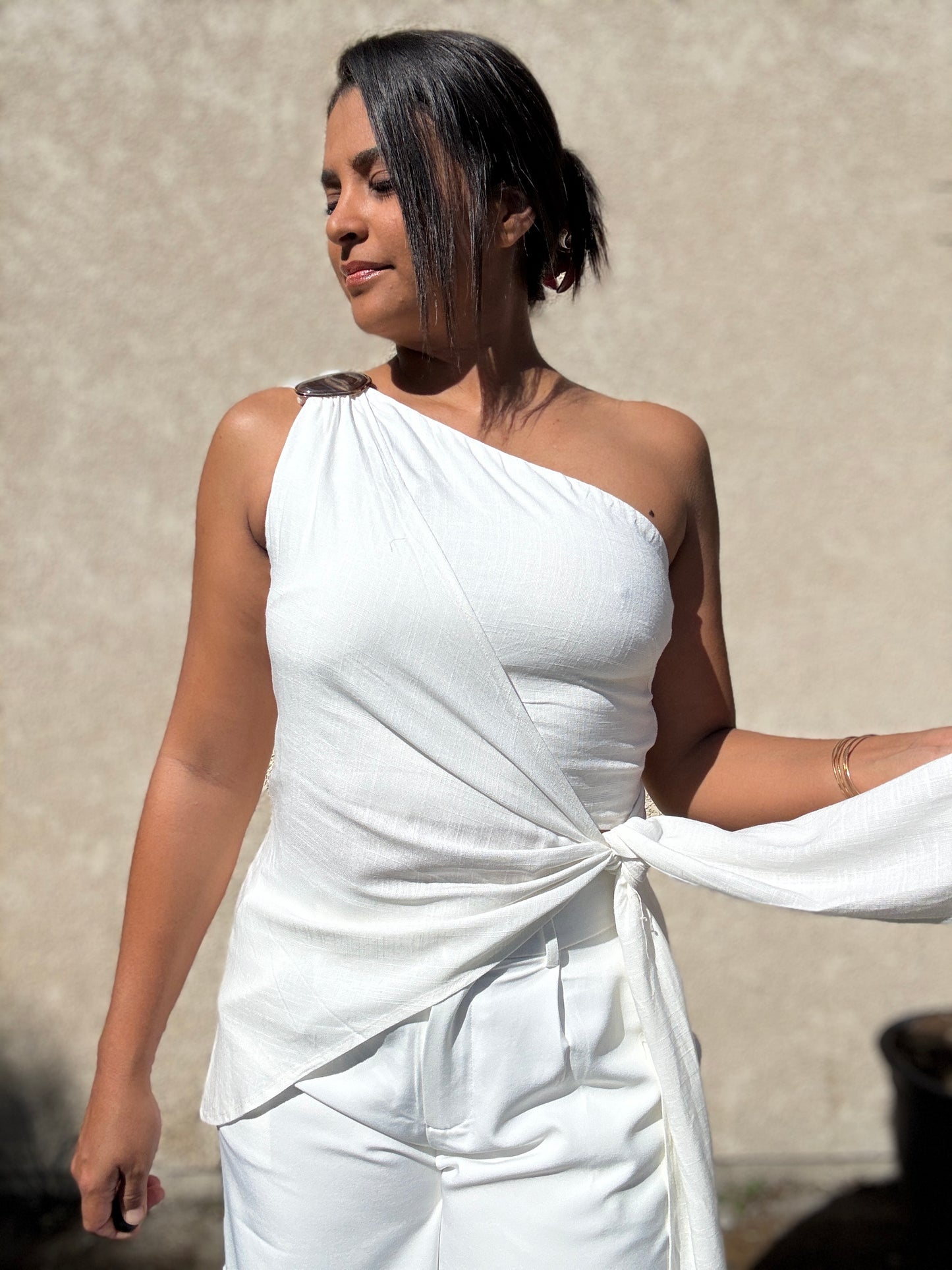 Top Athéna blanc