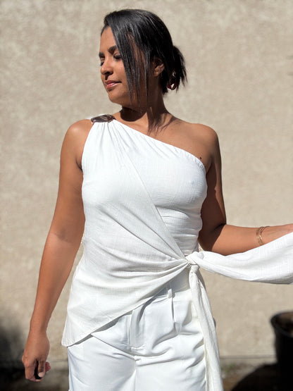 Top Athéna blanc